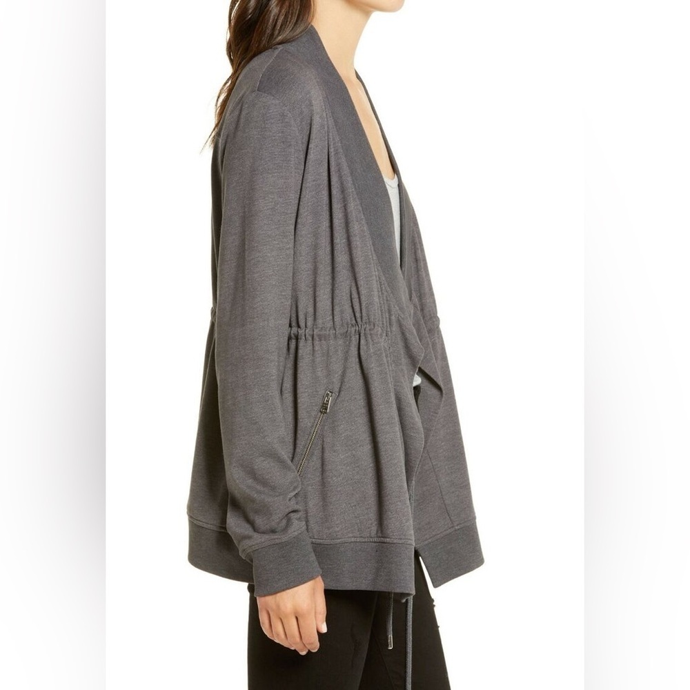 All Saints Gray Draped Cardigan